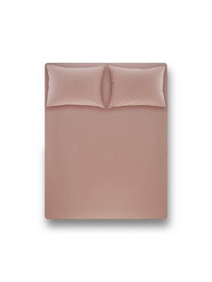 Простынь на резинке с наволочками Penelope - Laura dusty rose розовый 180*200+50*70 (2)