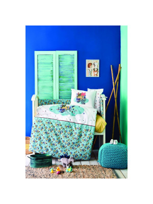 Детский набор в кроватку для младенцев Karaca Home - Bummer indigo индиго (10 предметов)