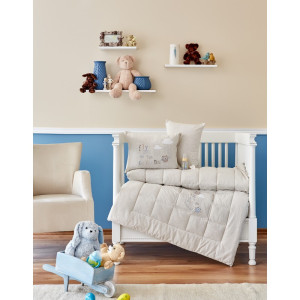 Детский набор в кроватку для младенцев Karaca Home - Cloudy 2018-2 bej (4 предмета)