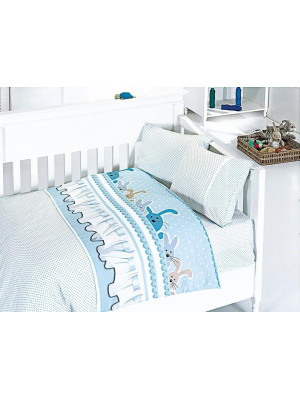 Детское постельное белье для младенцев First Choice сатин бамбук - Ginny mavi