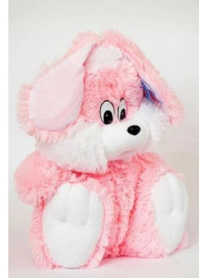 Мягкая игрушка - зайчик сидячий Сашка 35 см розовый