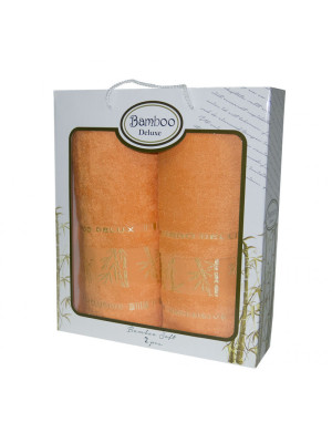Набор полотенец Gursan Bamboo - Оранжевый (50*90 + 70*140) коробка