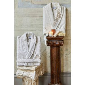 Набор халат с полотенцем Karaca Home - Eldora Offwhite-Bej 2020-2 кремовый-бежевый (S/M+L/XL+50*70)