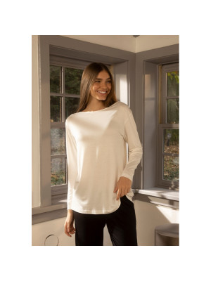 Хатній одяг футболка long sleeve Penelope — Baily ecru молочний XL