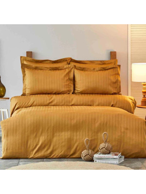 Комплект постельного белья Karaca Home сатин - Charm bold hardal горчичный евро