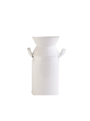 Декоративная ваза Barine - Metal Milk Can White S