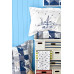 Постільна білизна з покривалом Karaca Home - Veta lacivert синій ранфорс підлітковий