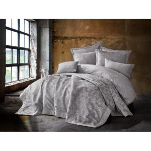 Набор постельного белья с вышивкой и жаккардовым покрывалом Dantela Vita - Nilda евро