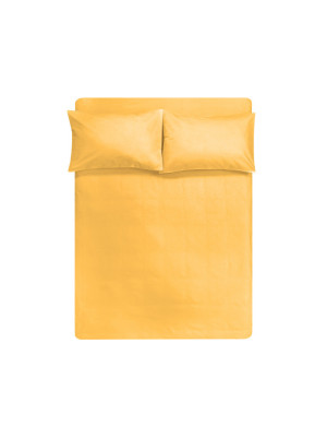 Простынь на резинке с наволочками Elit premium ранфорс - Ярко-желтый 160*200+50*70 (2)
