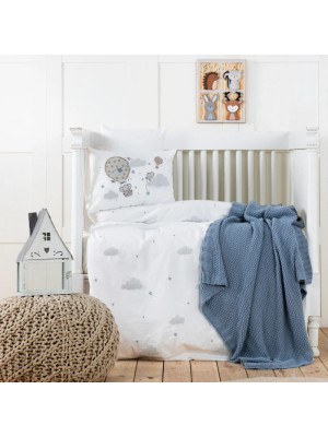 Детский набор в кроватку для младенцев Karaca Home - Elephant Sky mavi (5 предметов)