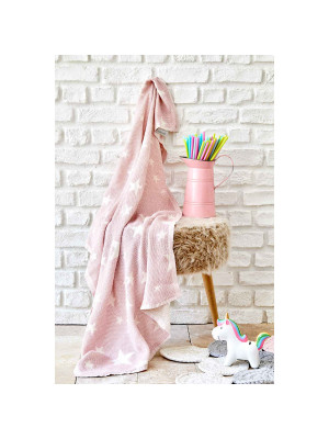 Дитяче покривало піке Karaca Home - Baby star pembe рожеве 80*120