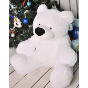 Мягкая игрушка - медведь сидячий Бублик 180 см белый
